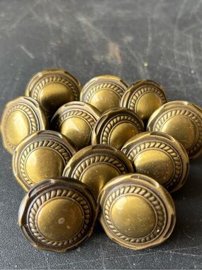 12pc brushed/antiqued brass cabinet drawer knobs